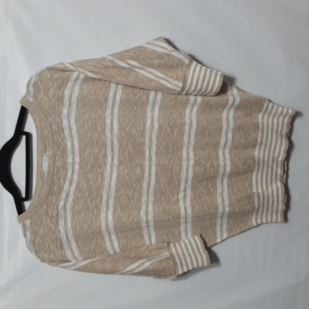 ANTHRO M BY MICHAEL STARS Striped Beige and White Women's 1‎ Sweater